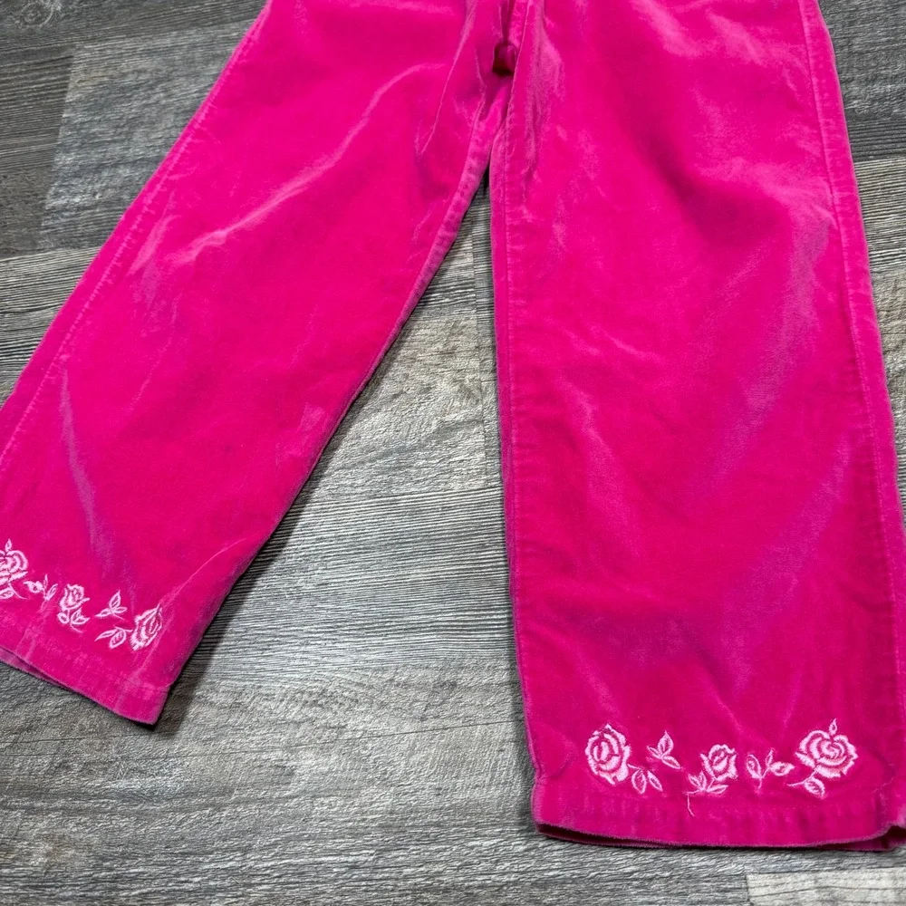 Vintage 1997‎ Barbie Hot Pink Velvet Corduroy Pants Kids Size 5